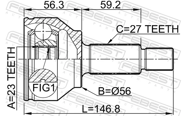 2110GE Febest Наружная граната