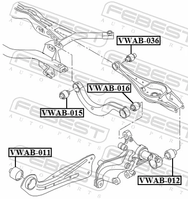 VWAB036 Febest Сайлентблок задней тяги