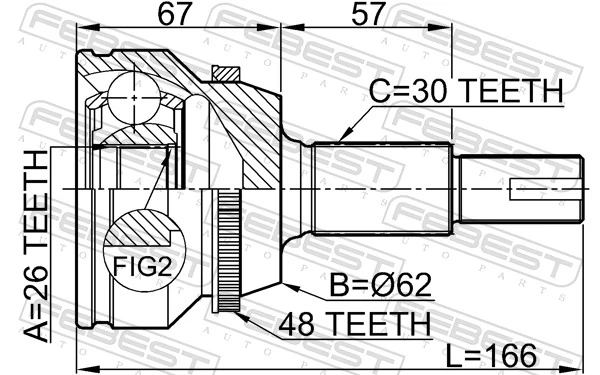 0110GSV40A48 Febest Наружная граната