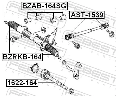 BZRKB164 Febest Пыльник рулевой тяги