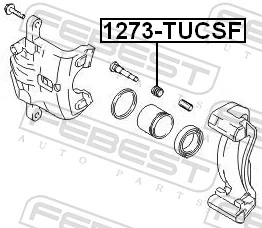 1273TUCSF Febest Ремкомплект суппорта тормозного, переднего
