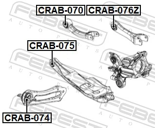 CRAB075 Febest Сайлентблок задней тяги
