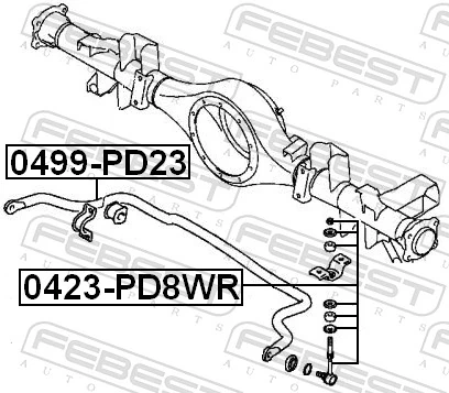 0499PD23 Febest Стабилизатор задней балки