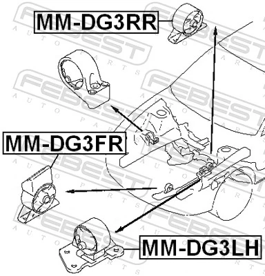 MMDG3RR Febest Задняя подушка двигателя