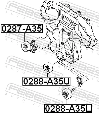 0288A35L Febest Ролик приводного ремня, паразитный