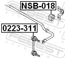 NSB018 Febest Прокладка стабильзатора заднего