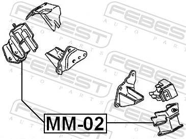 MM02 Febest Опора двигателя, левая/правая