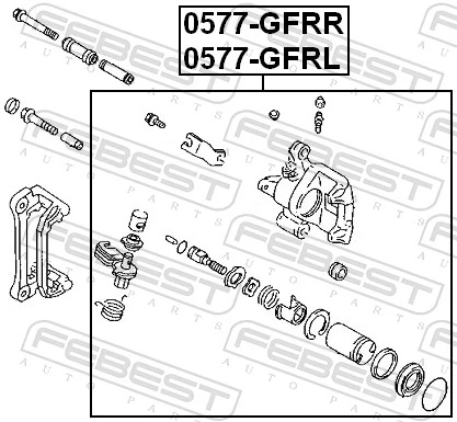 0577GFRL Febest Тормозной суппорт задний левый