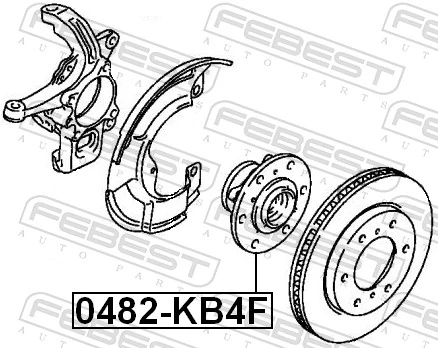 0482KB4F Febest Ступица колеса передняя