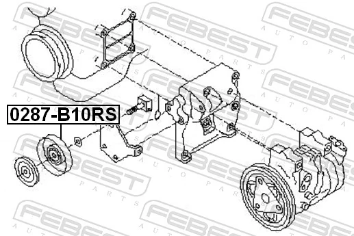 0287B10RS Febest Ролик натяжителя ремня агрегатов