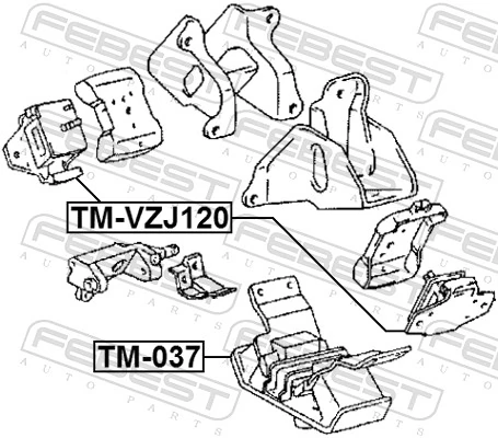 TMVZJ120 Febest Подушка передней опоры двигателя