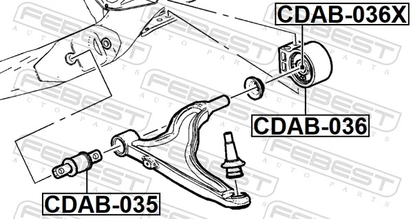 CDAB035 Febest Сайлентблок нижнего переднего рычага