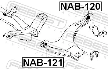 NAB121 Febest Сайлентблок нижнего переднего рычага