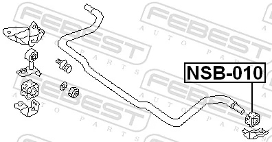NSB010 Febest Разрезная втулка стабилизатора