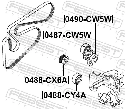 0488CY4A Febest Шкив насоса ГУР