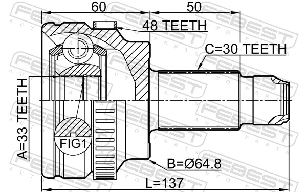 Junta homocinética externa dianteira BMW 5 E61