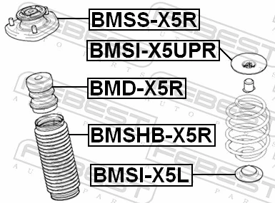 BMSIX5UPR Febest Резиновое кольцо пружины задней