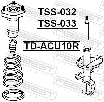TSS033 Febest Опора амортизатора заднего, левого