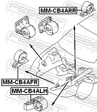 MMCB4AFR Febest Подушка передней опоры двигателя