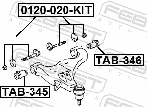 0129020KIT Febest Болт крепления переднего рычага, нижнего
