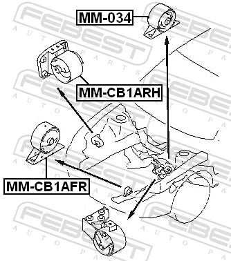 MM034 Febest Задняя подушка двигателя
