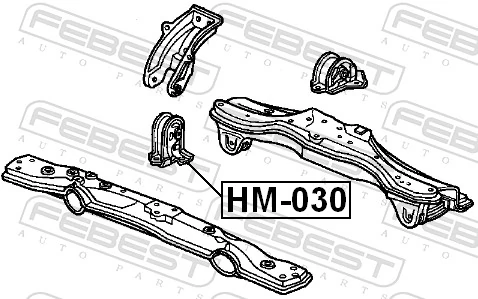 HM030 Febest Подушка передней опоры двигателя