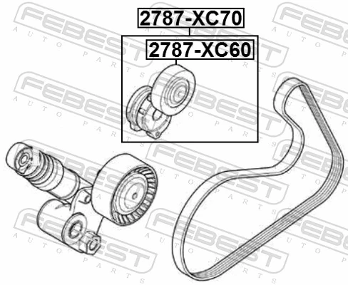 2790XC70 Febest Натяжитель клинового ремня