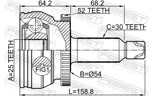 2210XM12A52 Febest Наружная граната
