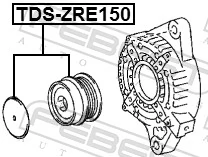 TDSZRE150 Febest Обгонная муфта генератора