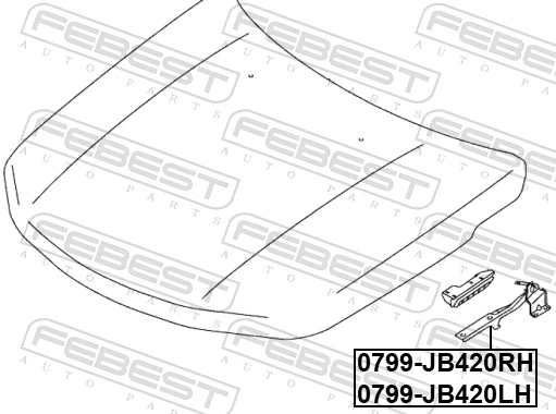 0799JB420RH Febest Шарнир капота правый