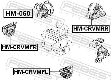 HMCRVMFL Febest Подушка (опора) двигателя левая нижняя