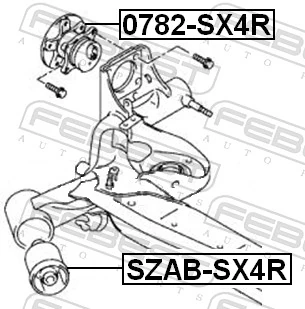 SZABSX4R Febest Сайлентблок балки моста