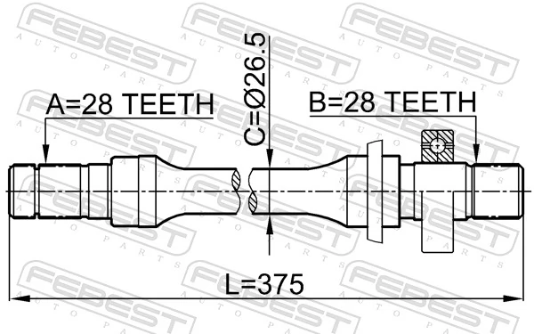 MZ59031 NIPPON MOTORS Полуось передняя, правая