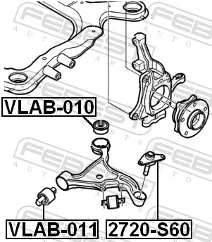 2720S60 Febest Палец шаровой нижний