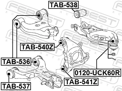TAB541Z Febest Сайлентблок цапфы