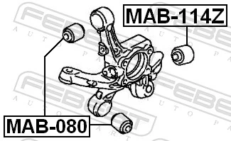 MAB114Z Febest Сайлентблок задней поперечной тяги