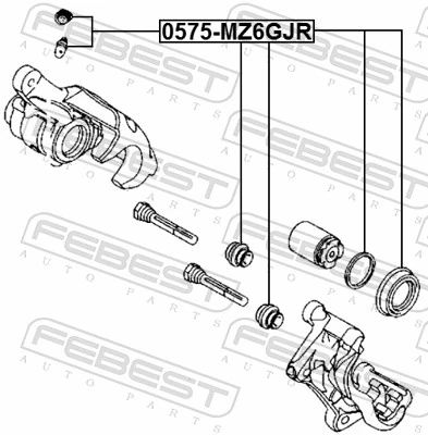 Kit de reparação de suporte do freio traseiro Mazda 6 GJ, GL