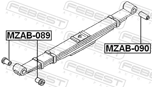 MZAB089 Febest Сайлентблок задней рессоры, передний