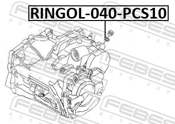 RINGOL040PCS10 Febest Прокладка трубки кондиционера