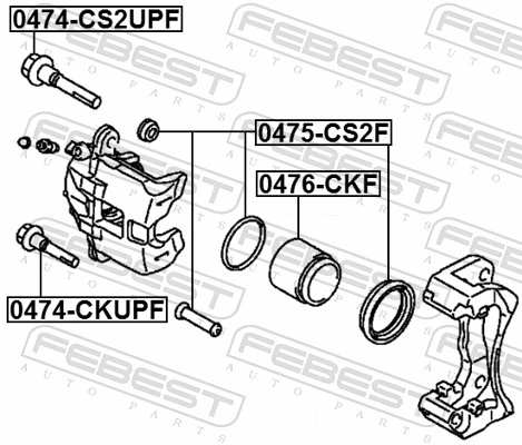 0474CS2UPF Febest Направляющая суппорта переднего верхняя