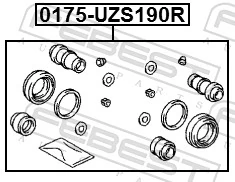 0175UZS190R Febest Ремкомплект заднего тормозного суппорта
