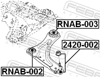 RNAB003 Febest Сайлентблок нижнего переднего рычага