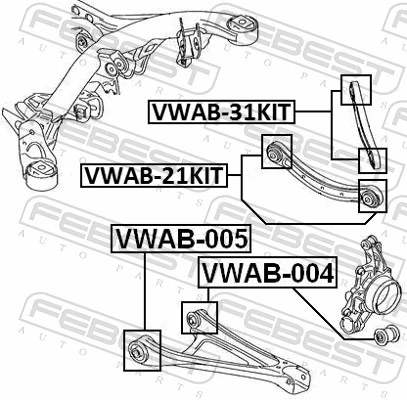 VWAB31KIT Febest Сайлентблок заднего поперечного рычага