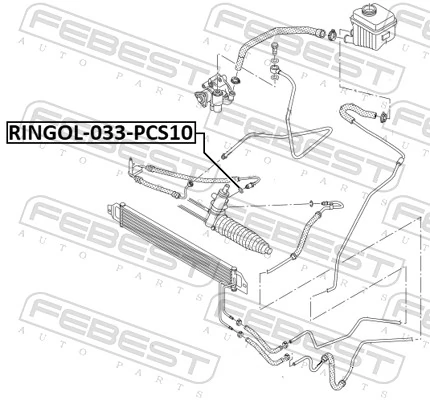 RINGOL033PCS10 Febest Уплотнительное кольцо штуцеров рулевой рейки