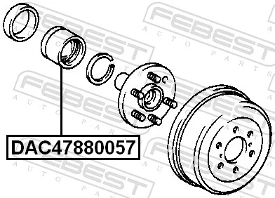 DAC47880057 Febest Подшипник ступицы задней