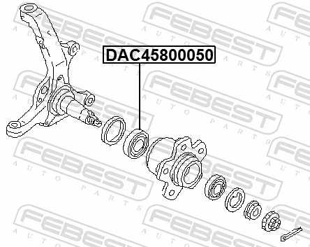 DAC45800050 Febest Подшипник ступицы задней