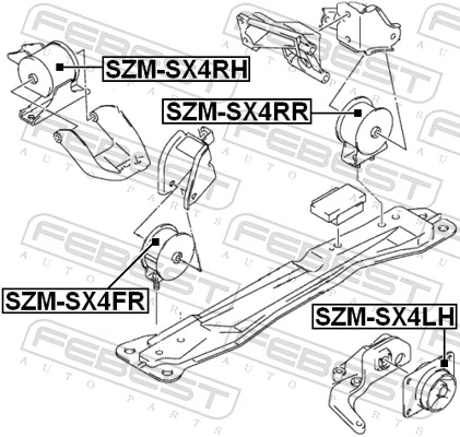 SZMSX4RH Febest Правая подушка двигателя