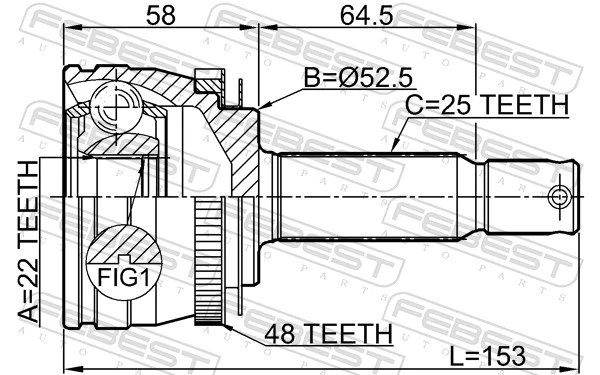 1210MCA48 Febest Наружная граната