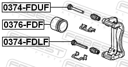0374FDLF Febest Направляющая суппорта переднего верхняя