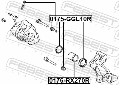 0175GGL10R Febest Ремкомплект заднего тормозного суппорта